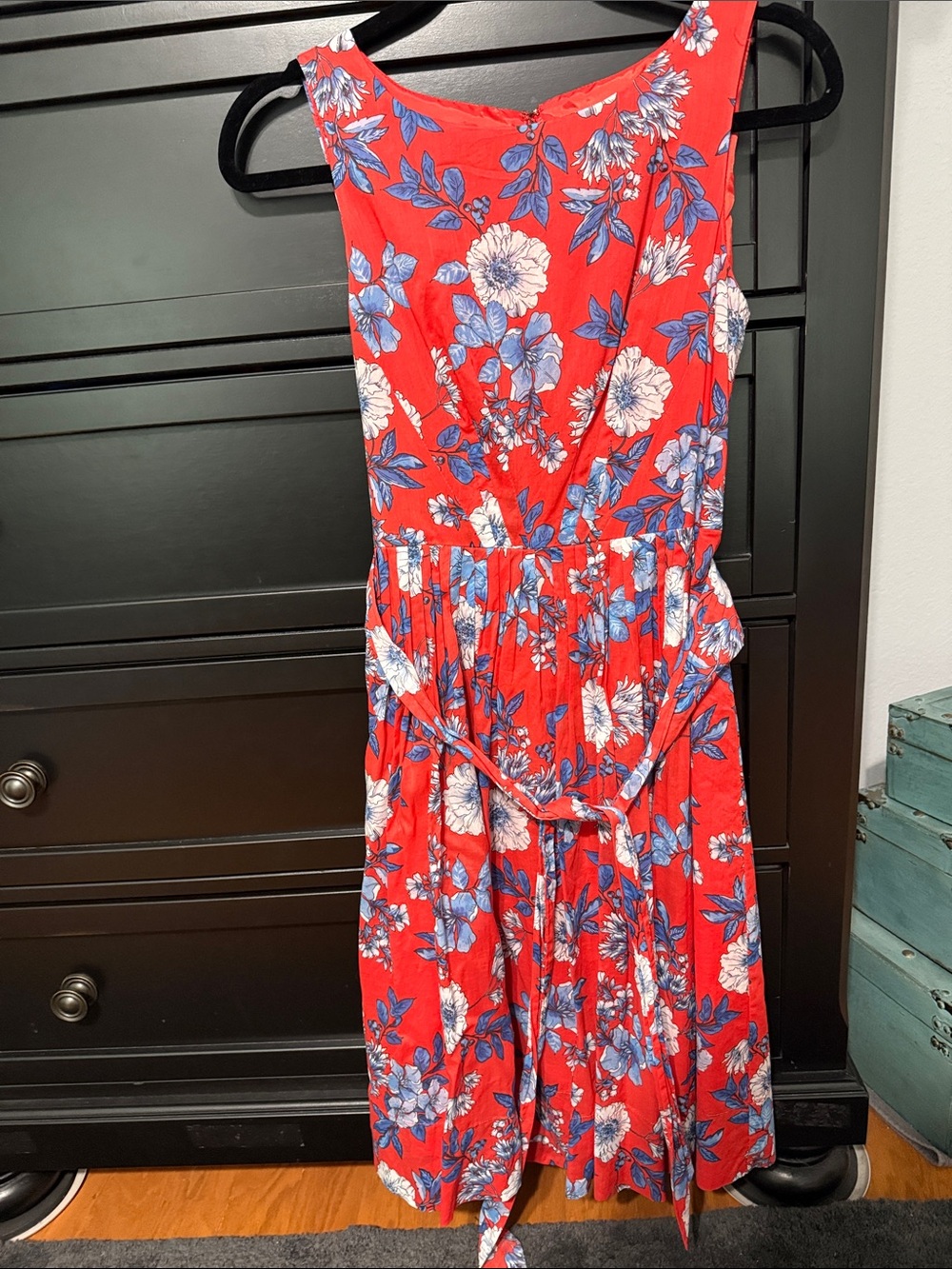 Tommy Hilfiger Red Floral Sleeveless Midi Dress